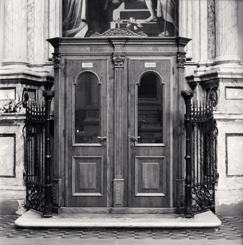 Architecture Ornate Doors Black and White High Contrast Mysterious