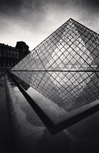 Architecture Pyramid Reflections Dramatic High Contrast Moody