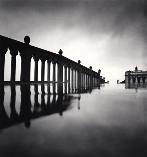 Architecture Reflective Columns Symmetrical High Contrast Dramatic