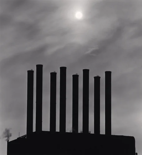 Architecture Silhouetted Industrial High Contrast Dramatic Atmospheric