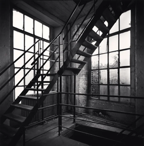 Architecture Staircase Industrial High Contrast Dramatic Mysterious