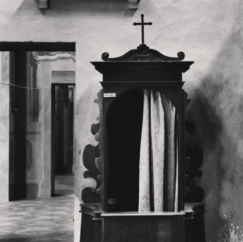 Architecture Textured High Contrast Mysterious Confessional Booth