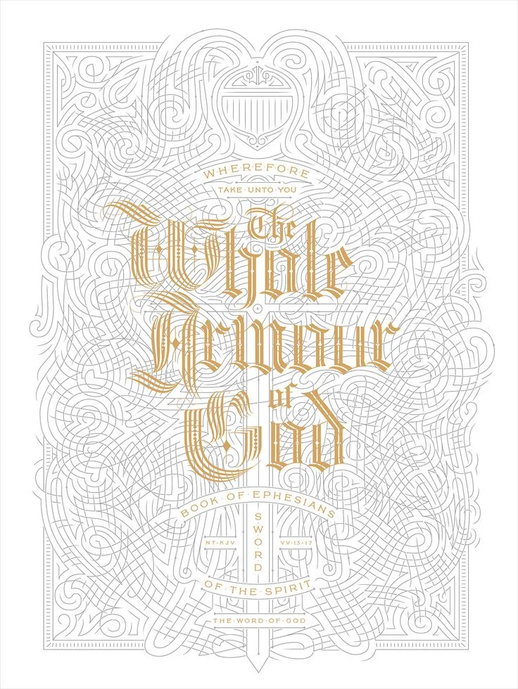 Armor Of God Gold White Poster