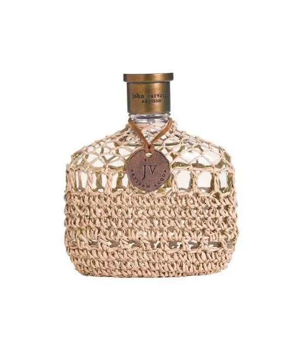 Artisanal Vodka Bottle Woven Beige Decorative