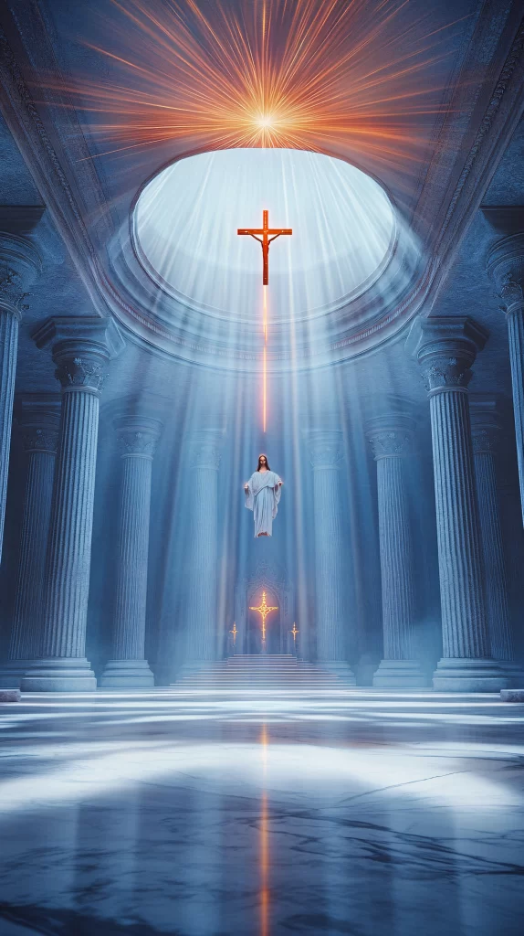 Ascension Blue Light Cross Sky
