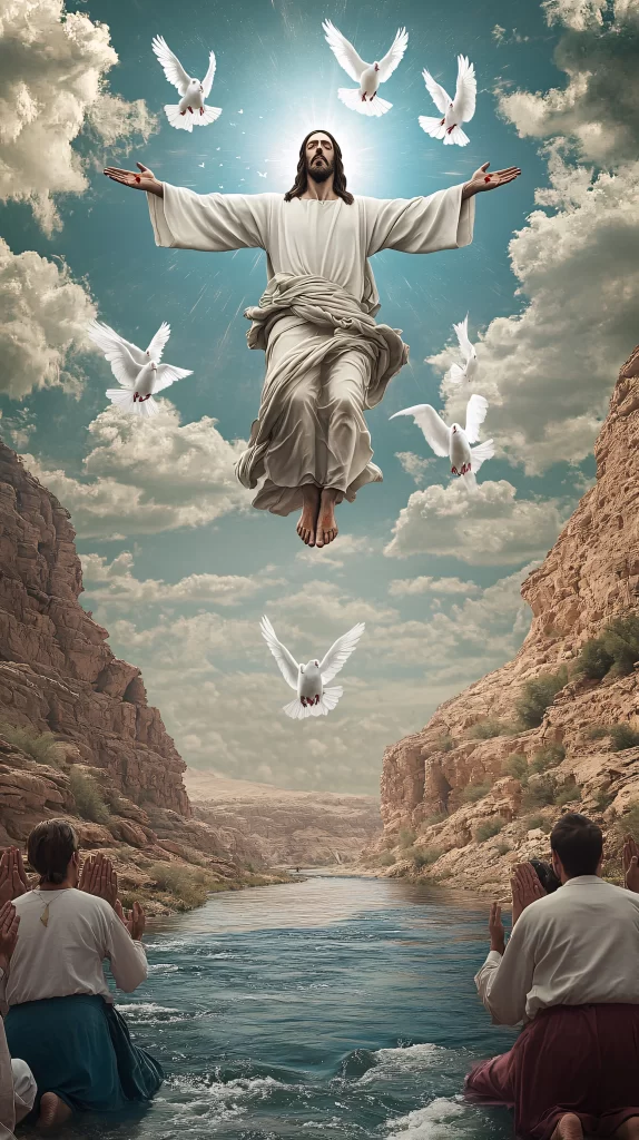 Ascension Blue Sky White Doves