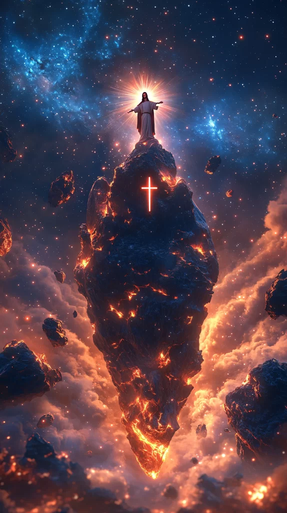 Ascension Celestial Glow Cross Mountain