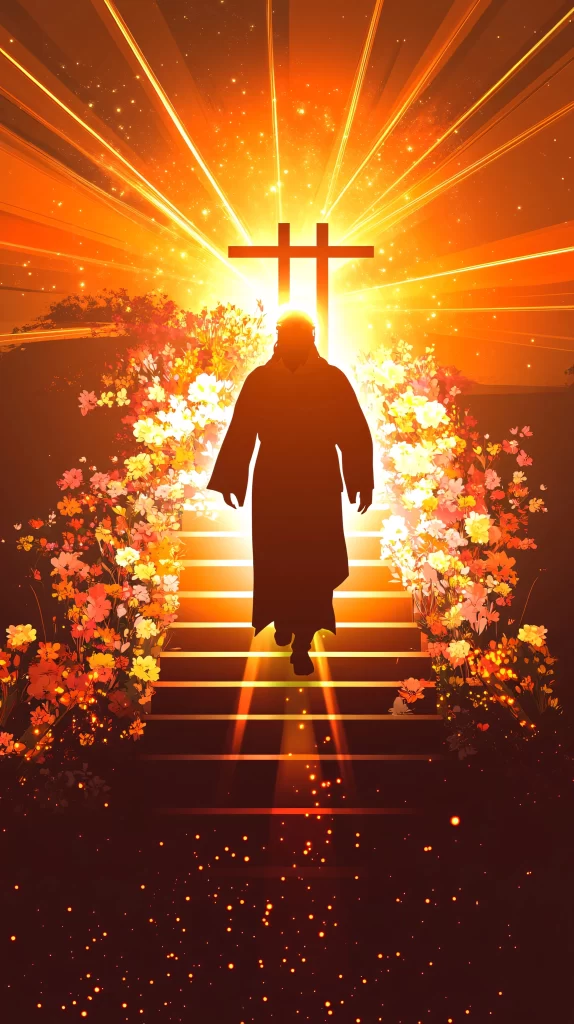Ascension Golden Light Cross Flowers 34