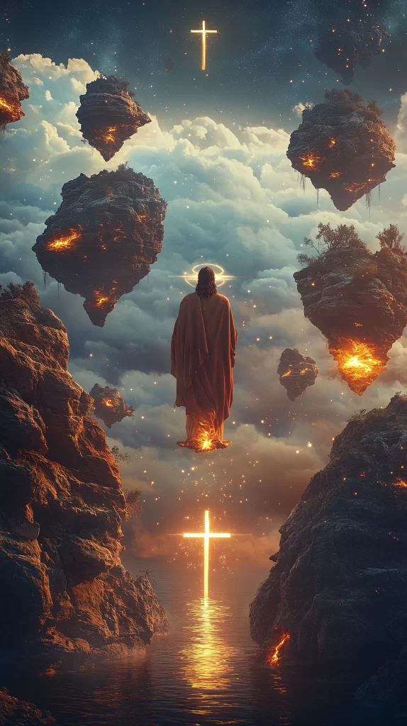 Ascension Golden Light Cross Sky 418