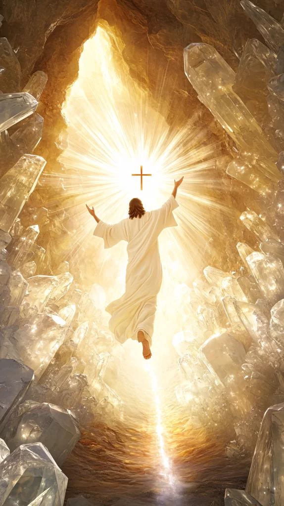 Ascension Golden Light Cross Water