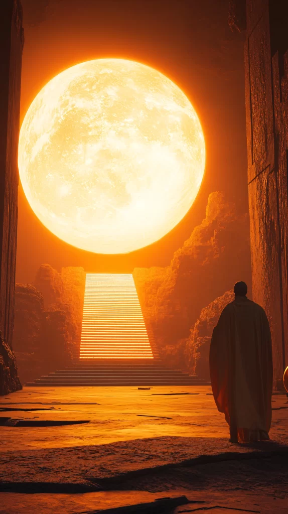 Ascension Golden Light Mountain Stairs