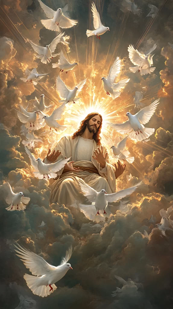 Ascension Golden Light Sky Doves 148