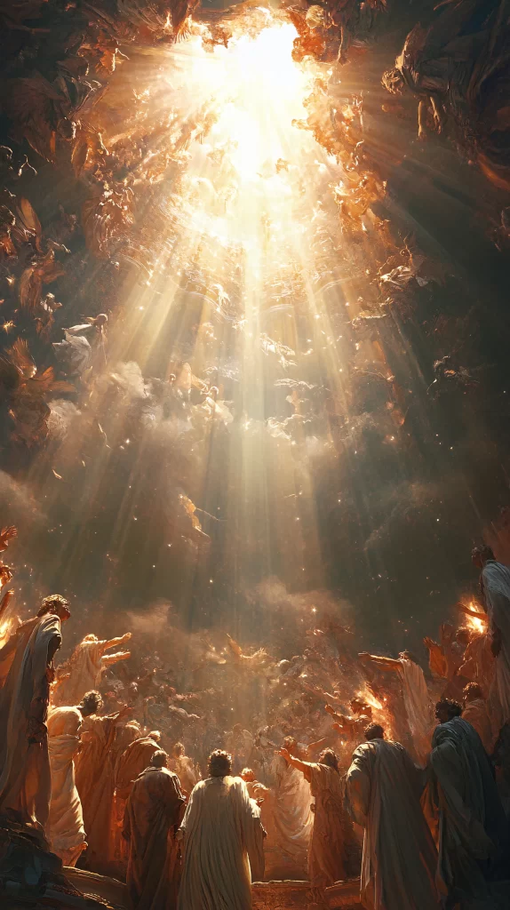 Ascension Golden Light Sky Crowd 162