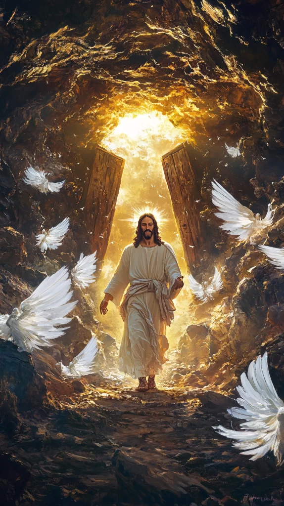 Ascension Golden Light Sky Doves 354