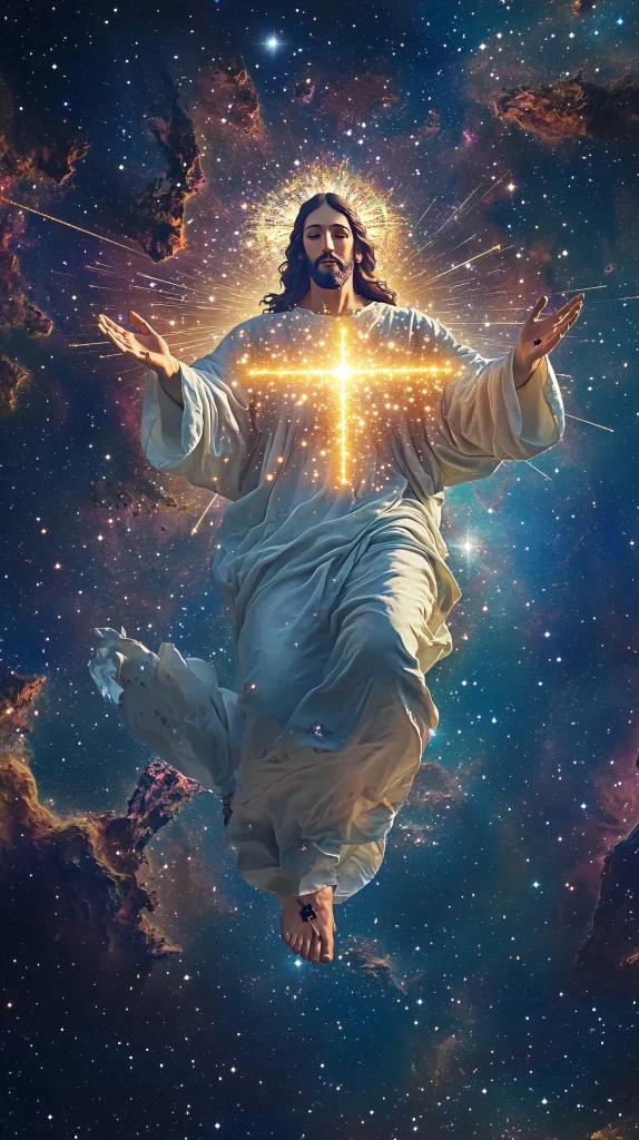 Ascension Golden Light Sky Cross