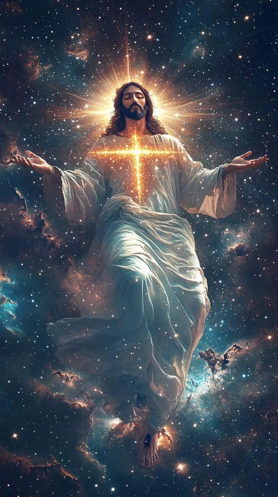 Ascension Golden Light Sky Cross
