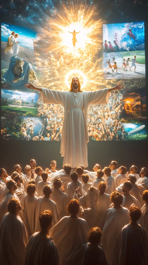 Ascension Golden Light Sky Crowd 625