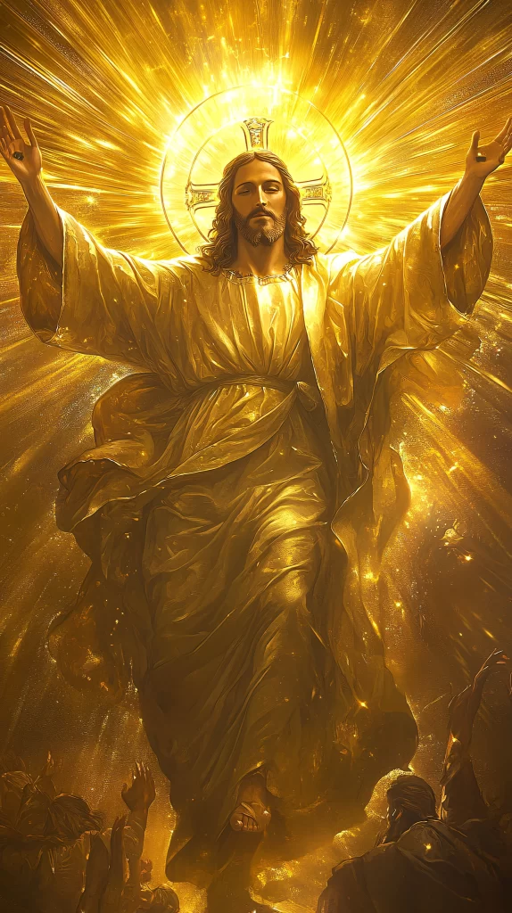 Ascension Golden Light Sky Crowd 865