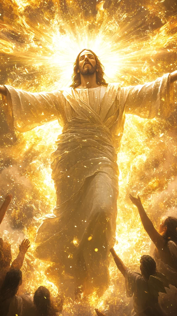 Ascension Golden Light Sky Crowd 941