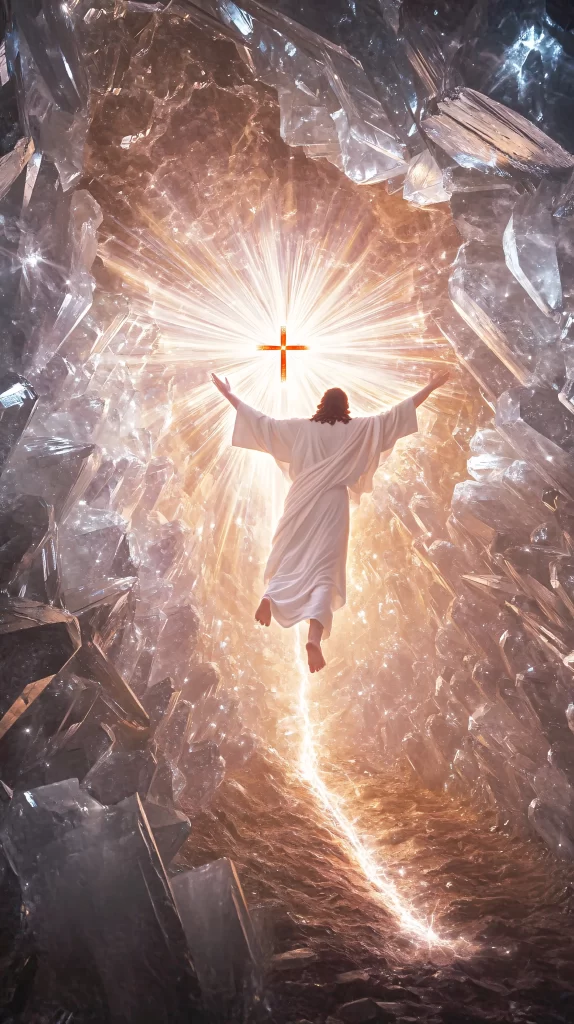 Ascension Radiant Light Cross Sky