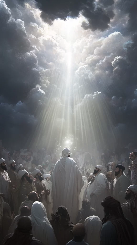 Ascension Radiant Light Sky Crowd 299