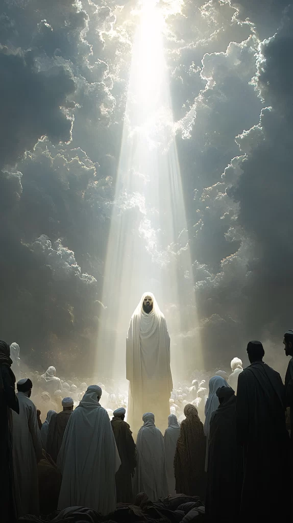 Ascension Radiant Light Sky Crowd 414