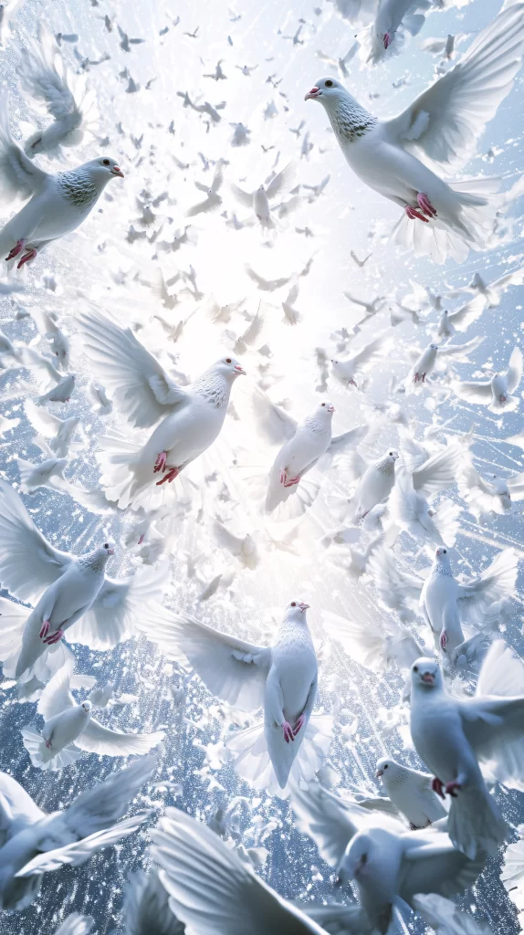 Ascension White Birds Light Sky