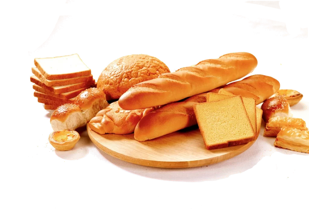 Baguette Round Loaf Sliced Bread Golden Brown Crusty Soft Inside Assorted Pastries