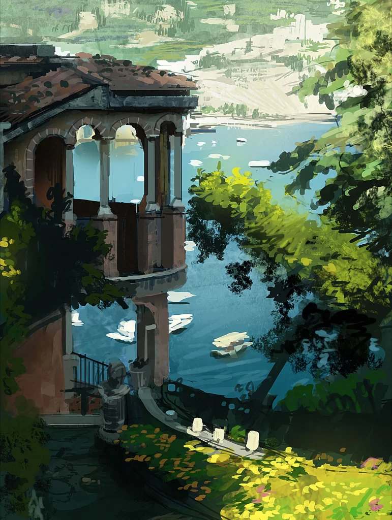 Balcony Blue Green Yellow Mediterranean