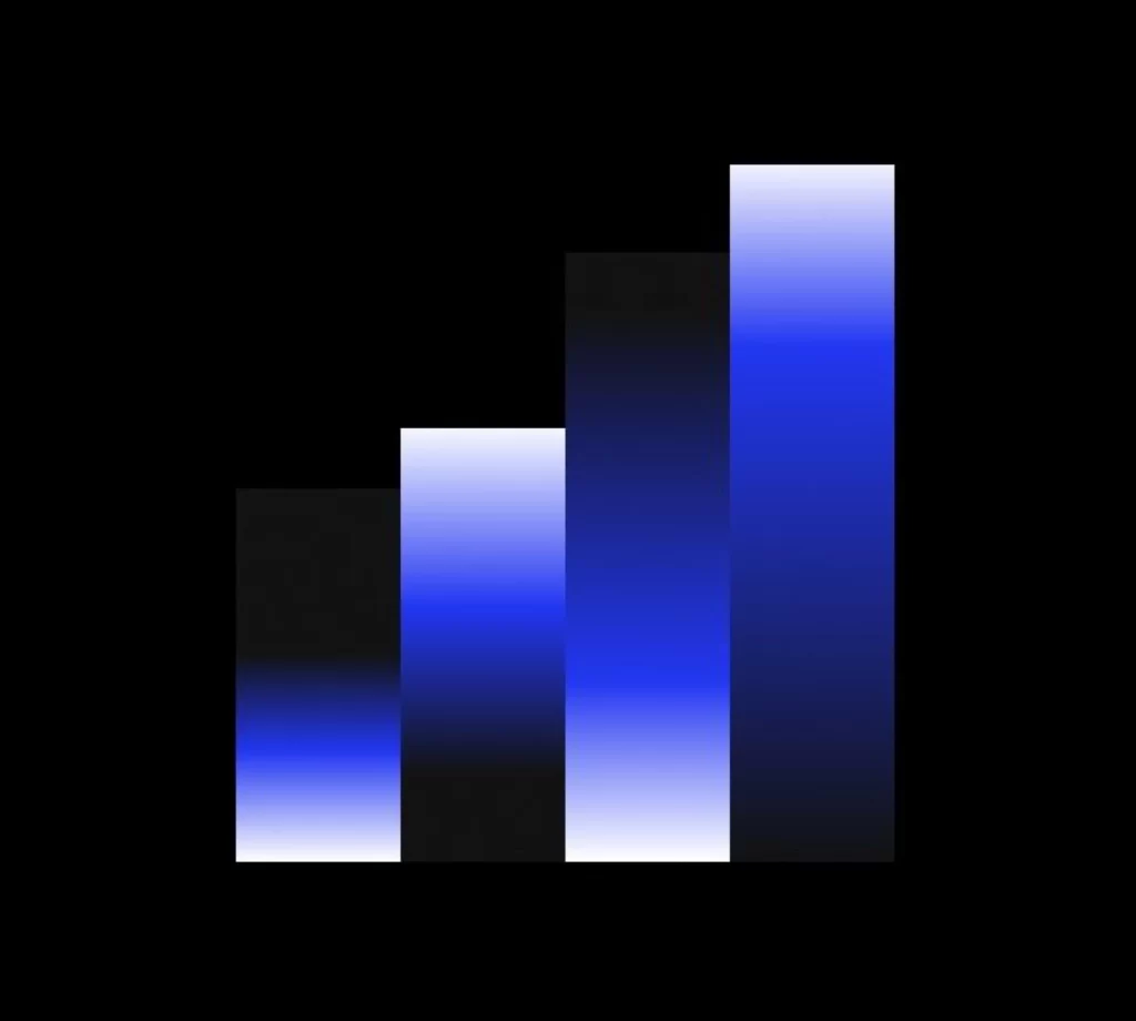 Bar Chart Blue Gradient Black Data