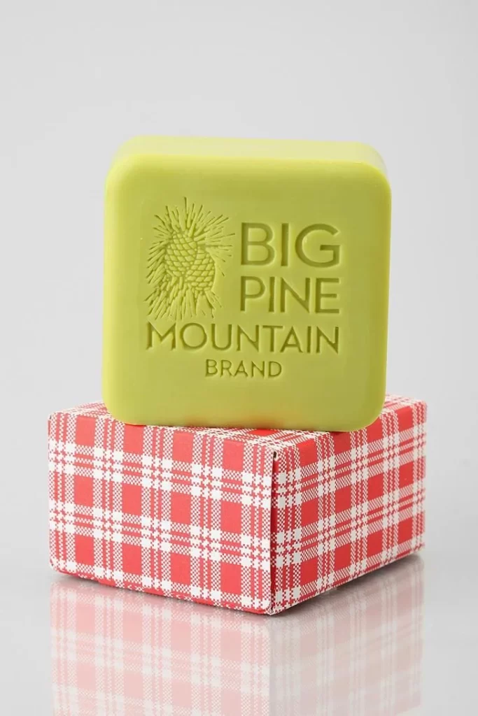 Bar Soap Plaid Box Green Embossed