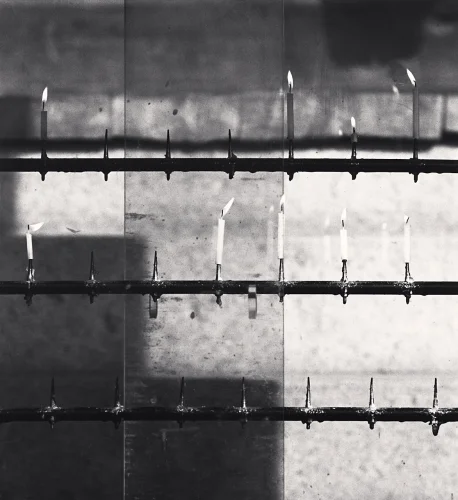Barbed Wire Candles Black and White High Contrast Mysterious