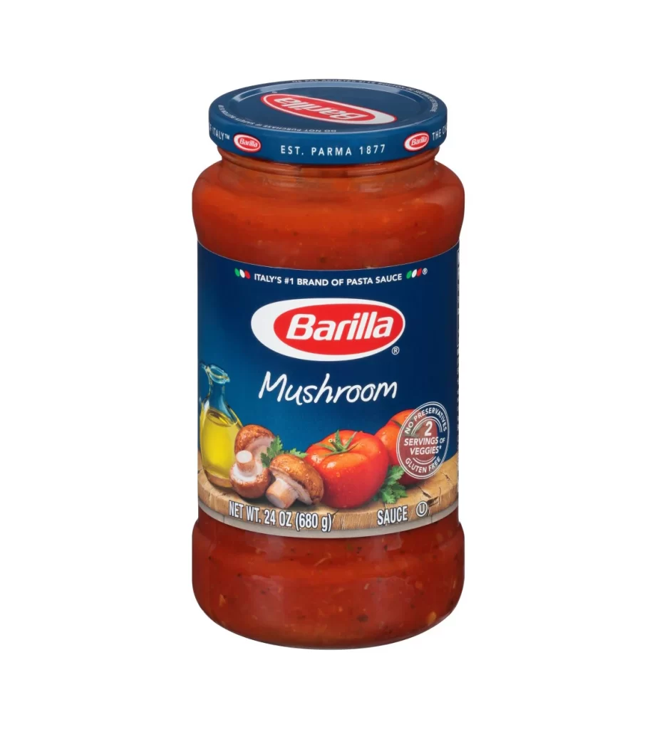 Barilla Mushroom Sauce Red Blue White