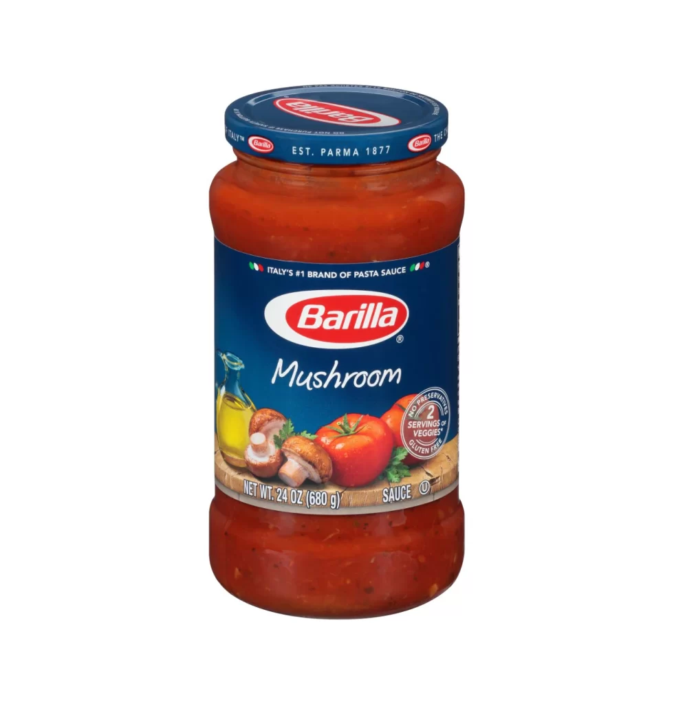 Barilla Mushroom Sauce Red Blue Italian