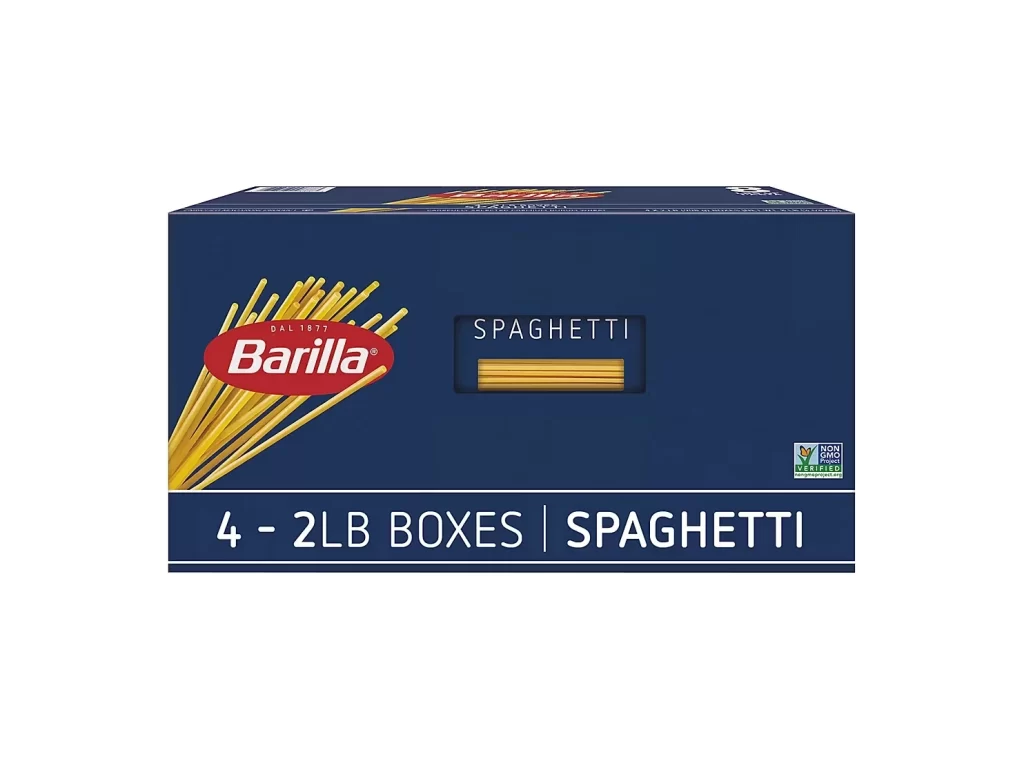 Barilla Spaghetti Blue Yellow Packaging