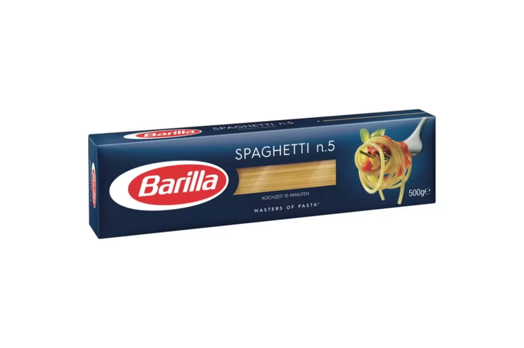 Barilla Spaghetti Packaging Blue Red White