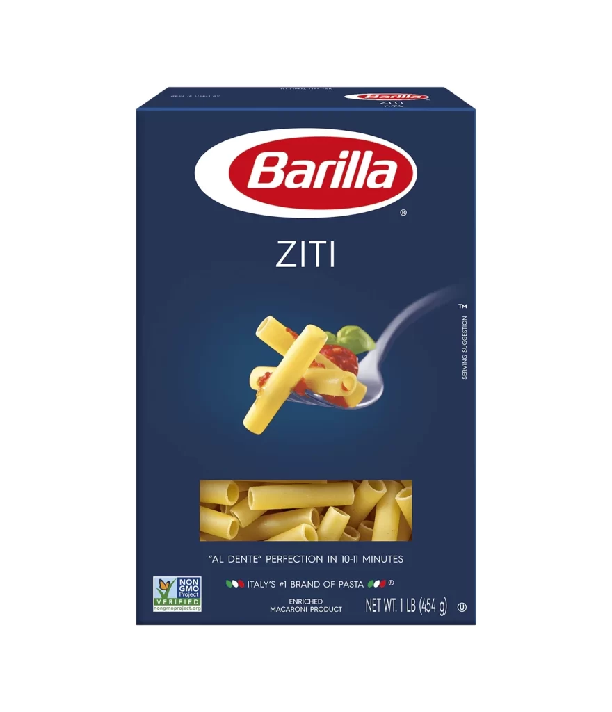 Barilla Ziti Blue White Red Yellow