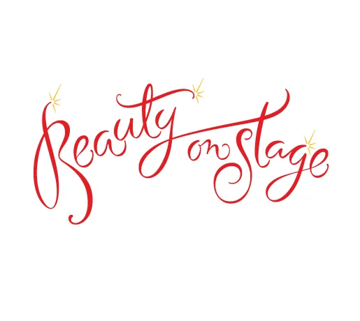 Beauty Stage Red Gold Script