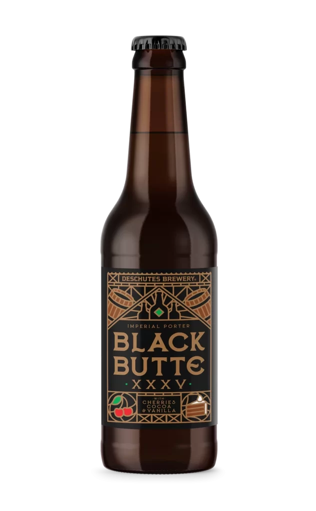 Beer Bottle Brown Black Gold Deco