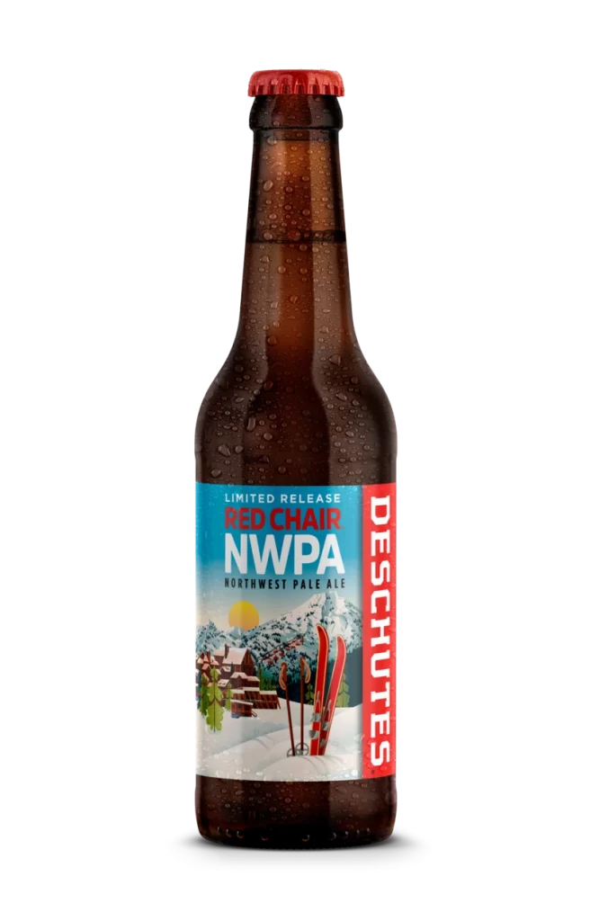 Beer Bottle Brown Red Blue Winter