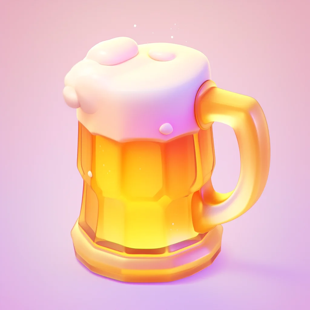 beer glass 3D icon game cartoon cute lovely