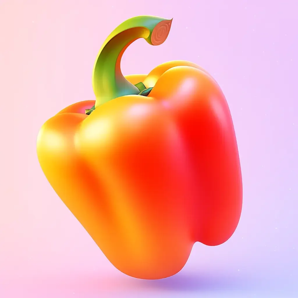 bell cartoon lovely 3D pepper cute game icon
