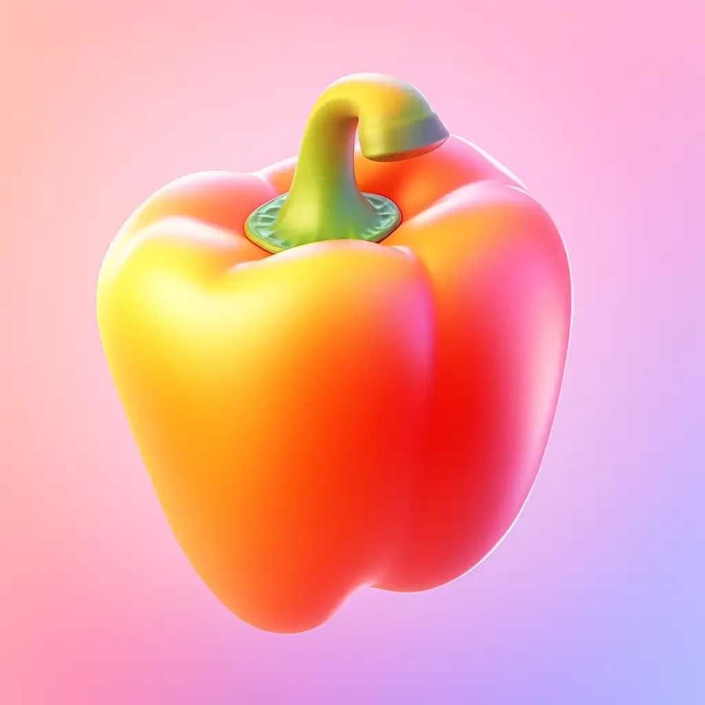 bell pepper 3D icon game cartoon cute lovely