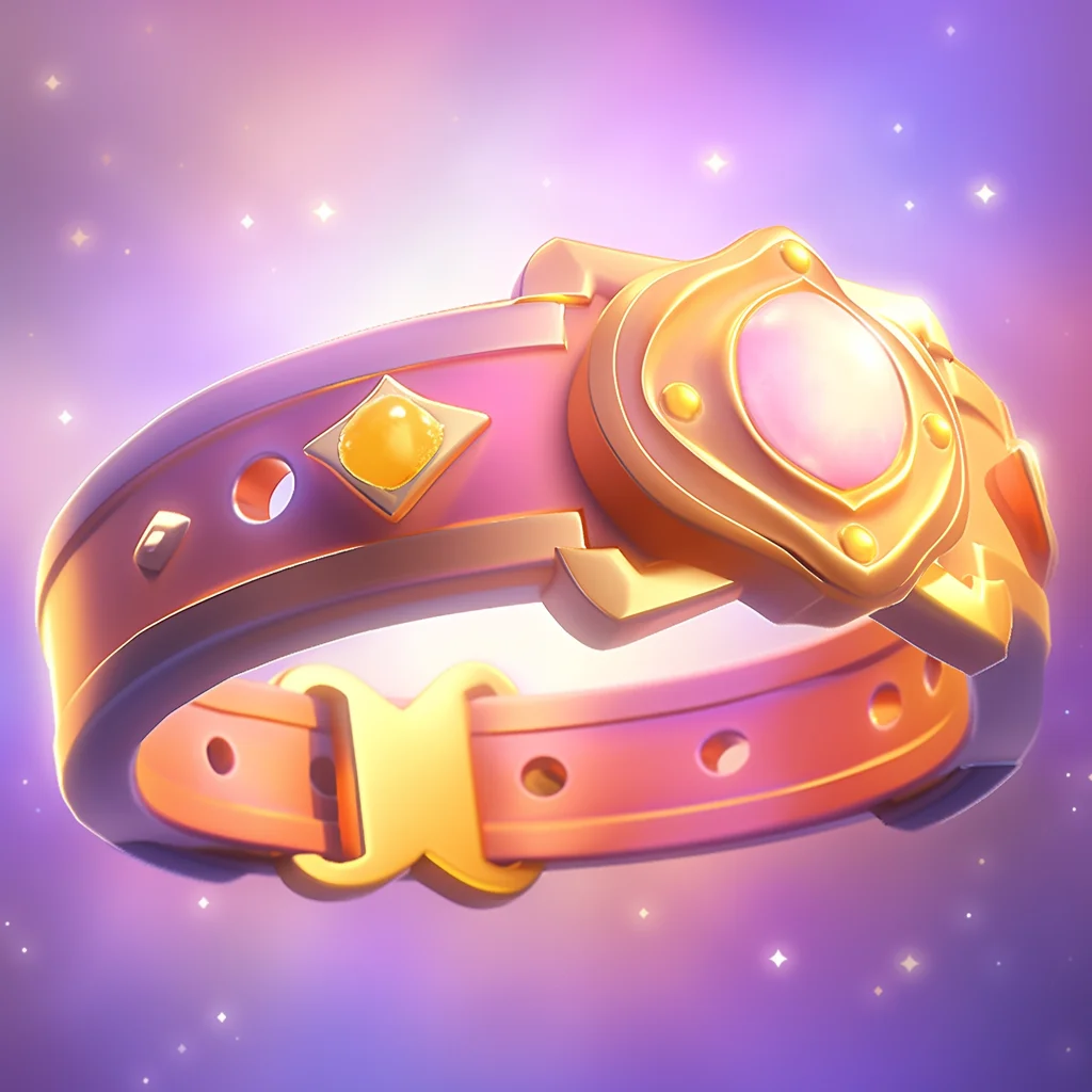 belt golden 3D icon game cartoon cute lovely