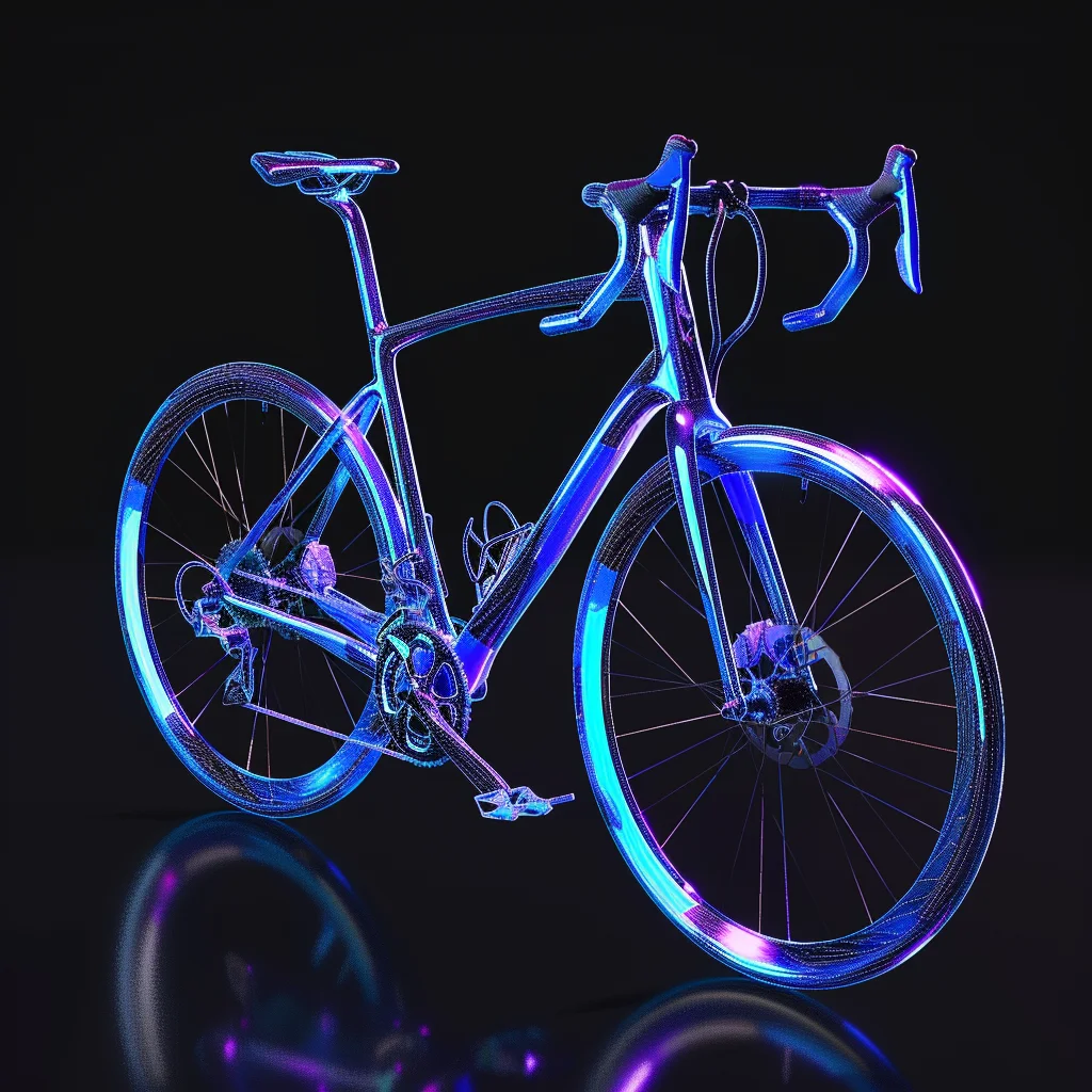 bike structure 3D bicycle transparent blue