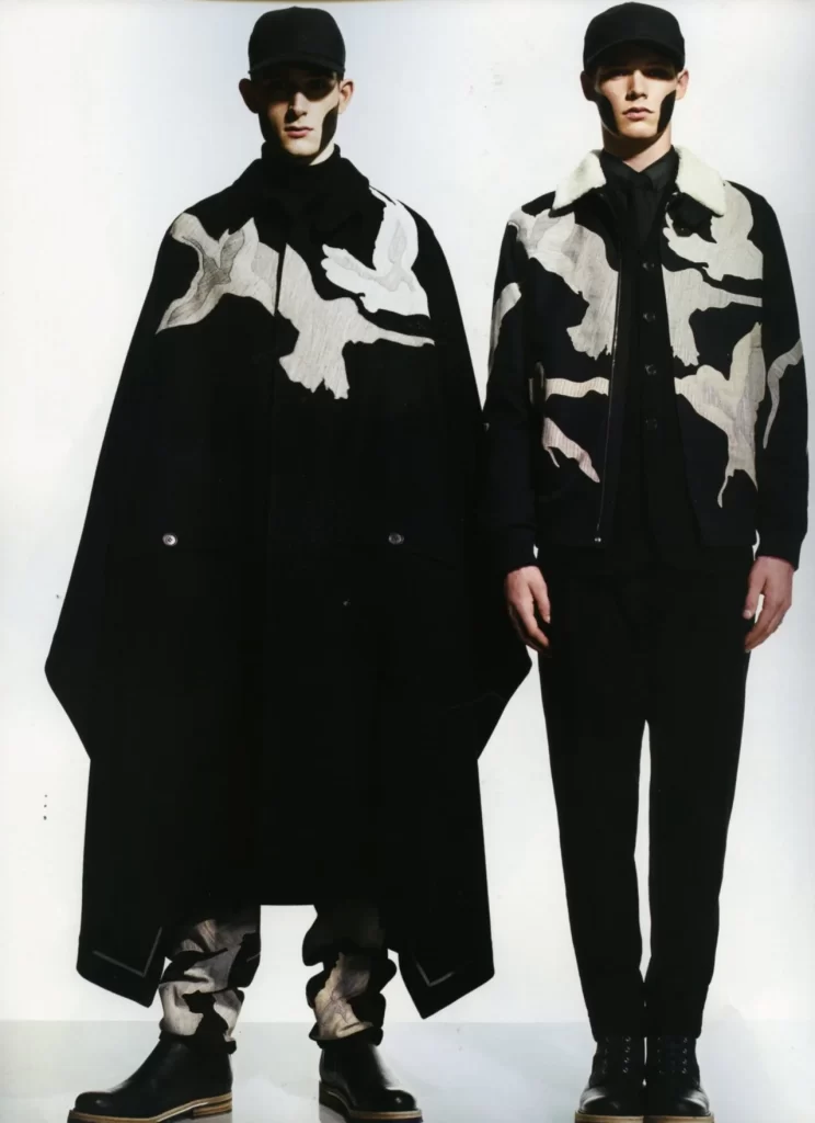 Birds black white traditional patterned modern