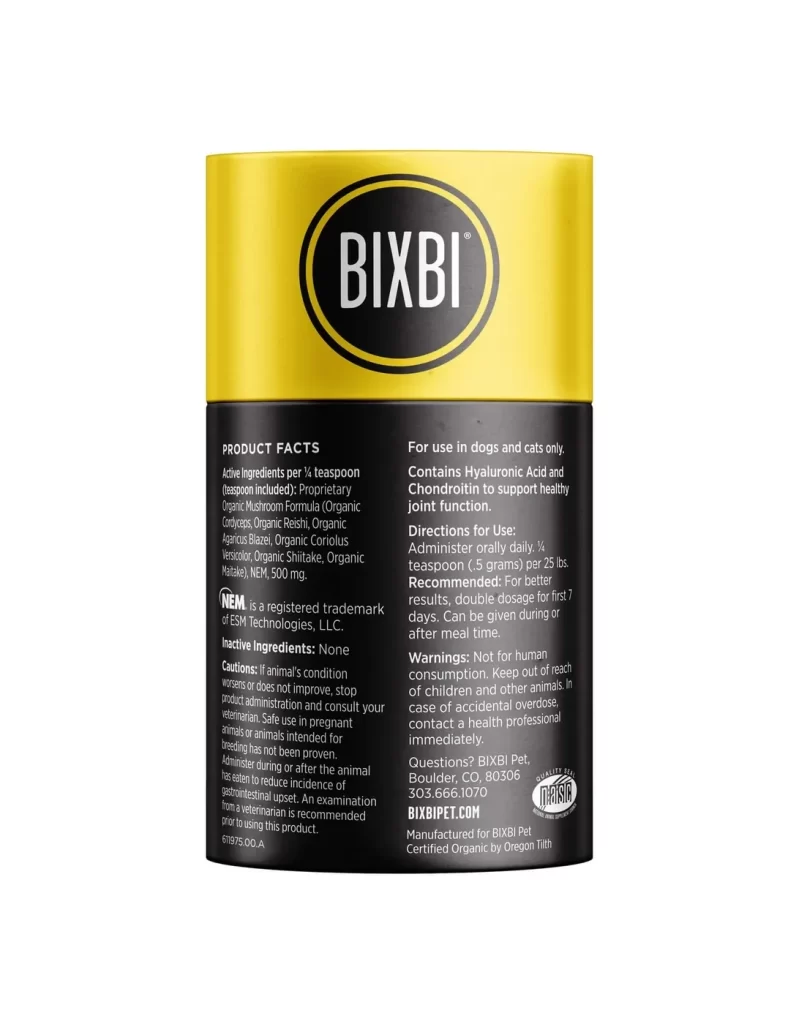 Bixbi Mushroom Formula Can Packaging