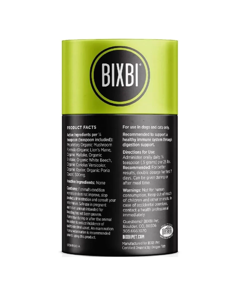 Bixbi Mushroom Formula Can Packaging 2