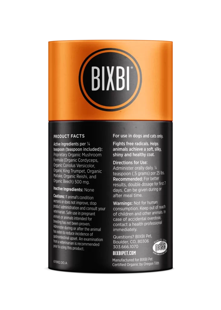 Bixbi Pet Supplement Orange Black