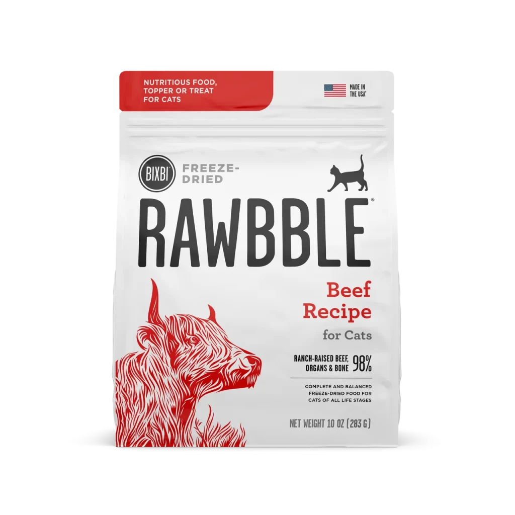 Bixbi Rawbble Beef For Cats Packaging